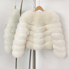 OFTBUY New Autumn Winter Clothing Warm Short Luxury Thick Black Natural Fox Fur Jacket Lady Fashion Real Raccoon Fur Coat Female