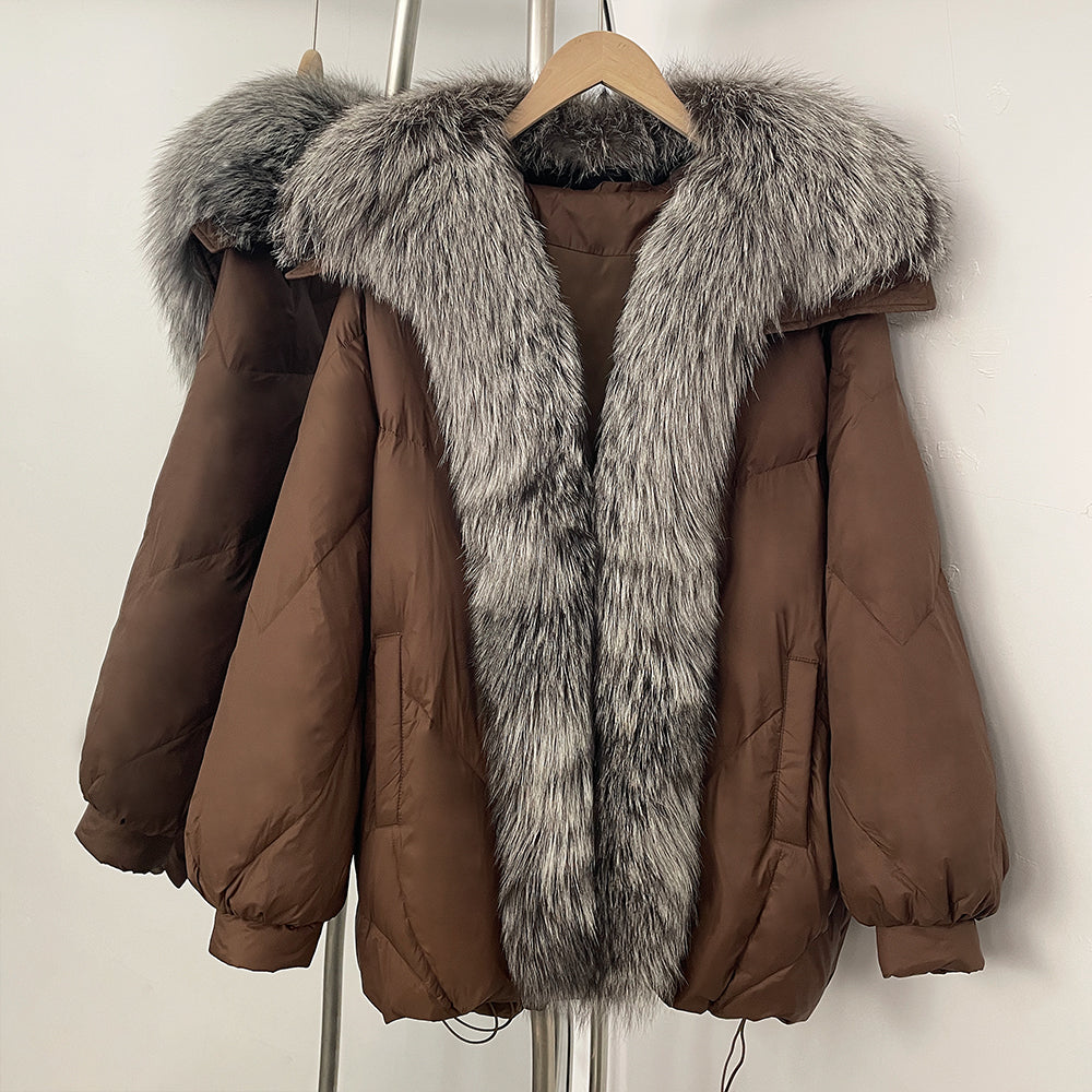 OFTBUY New Autumn Winter Thickened Warm Clothes Women Loose Big Real Fox Fur Goose Down Coat Female Natural Fur Puffer Jacket