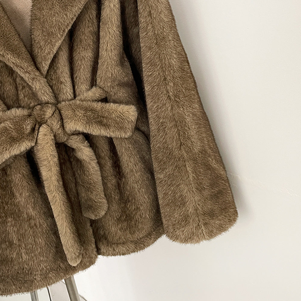 OFTBUY New Autumn Winter Faux Fur Top Clothing Women Long Sleeve Fake Fur Jacket Female Fahsion Thick Warm Artificial Fur Coat