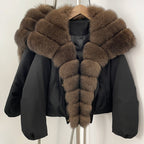 OFTBUY Short Thickened Warm Natural Fur Collar Down Coat Female Winter Long Sleeve Top Clothes Women Luxury Puffer Jacket