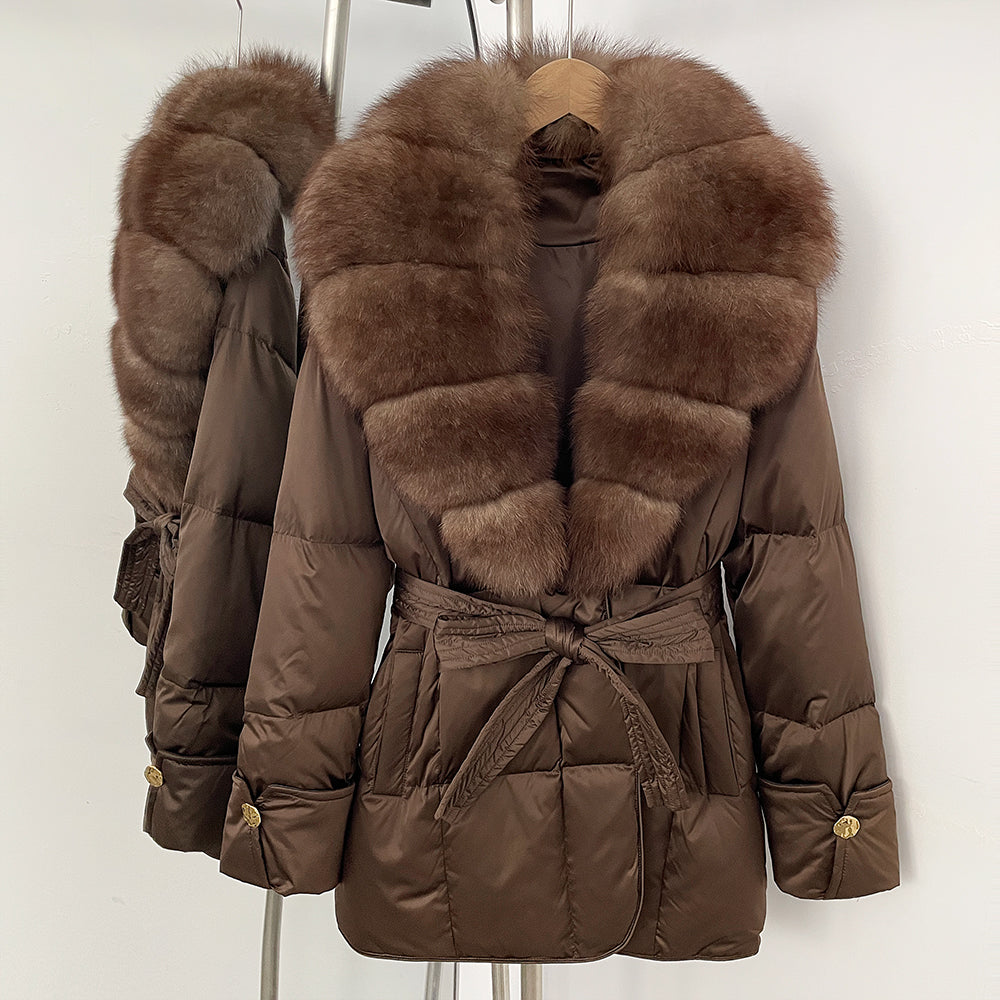 OFTBUY New Women's Winter Down Jacket Real Fox Fur Outer Clothes Female Luxury Duck Down Jacket Feather Coats and Parkas