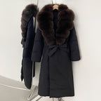 OFTBUY Real Fox Fur Collar Fluffy Puffer Jacket Female New Long Winter Down Clothing Women Thickened Warm White Duck Down Coat