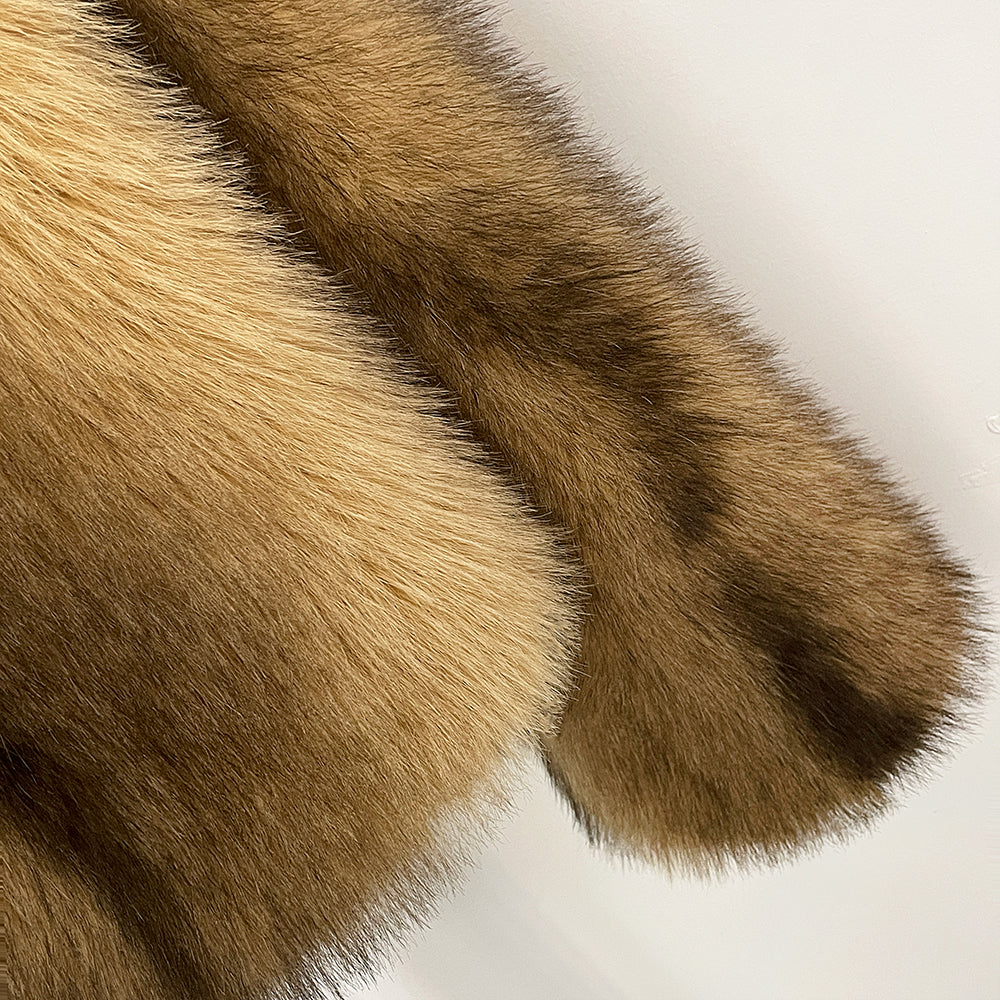 OFTBUY Luxury Collarless Faux Fur Jacket - Chic Short Fluffy Vegan Fur Coat for Women