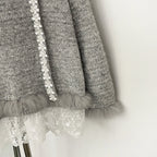 OFTBUY New Spring Autumn Top Knitted Clothes Women Loose Ribbon Knitwear Coat Real Fox Fur Lace Pullovers Sweater Jacket Female