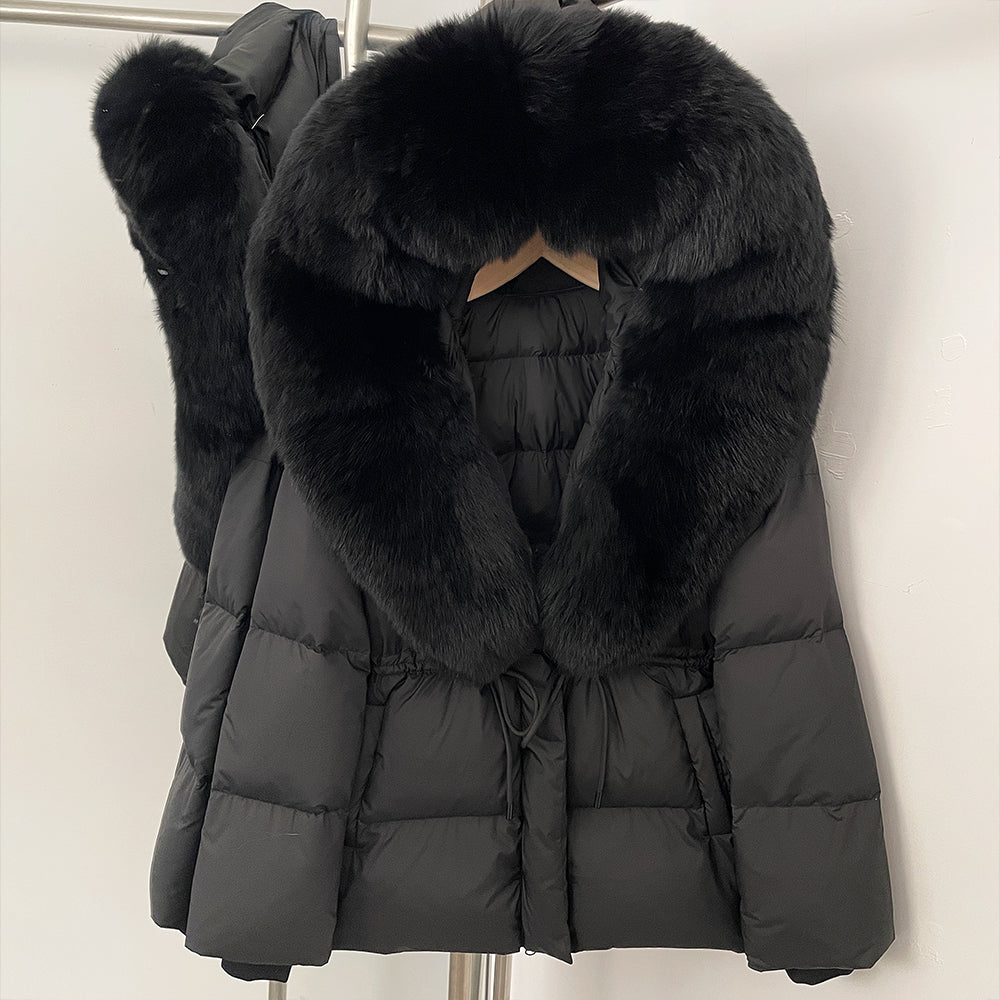 OFTBUY Big Real Fox Fur Collar Duck Down Coat Female New Winter Hooded Warm Down Clothes Women Natural Raccoon Fur Puffer Jacket