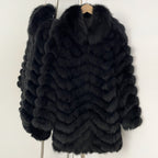 OFTBUY 2-in-1 Reversible Luxury Jacket - 100% Real Fox Fur Coat & Windproof Winter Parka