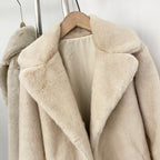 OFTBUY Women's Elegant Luxury Faux Mink Fur Long Coat Artificial Fur Jacket Female Warm Outerwear New Autumn Winter Clothes