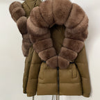 OFTBUY New Winter Clothing Puffer Jacket Women Parkas Waterproof Real Fox Fur Hooded Thick Warm 90% White Duck Down Coat Female