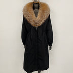 OFTBUY New Zipper Autumn Winter Clothes Women Natural Fox Fur Collar Goose Down Coat Long Warm Thickened Real Fur Puffer Jacket