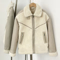 OFTBUY Fashion Thick Warm Zipper Long Sleeve Suede Coat Overcoat Lady Faux Lamb Fur Jacket New Autumn Winter Clothing Women