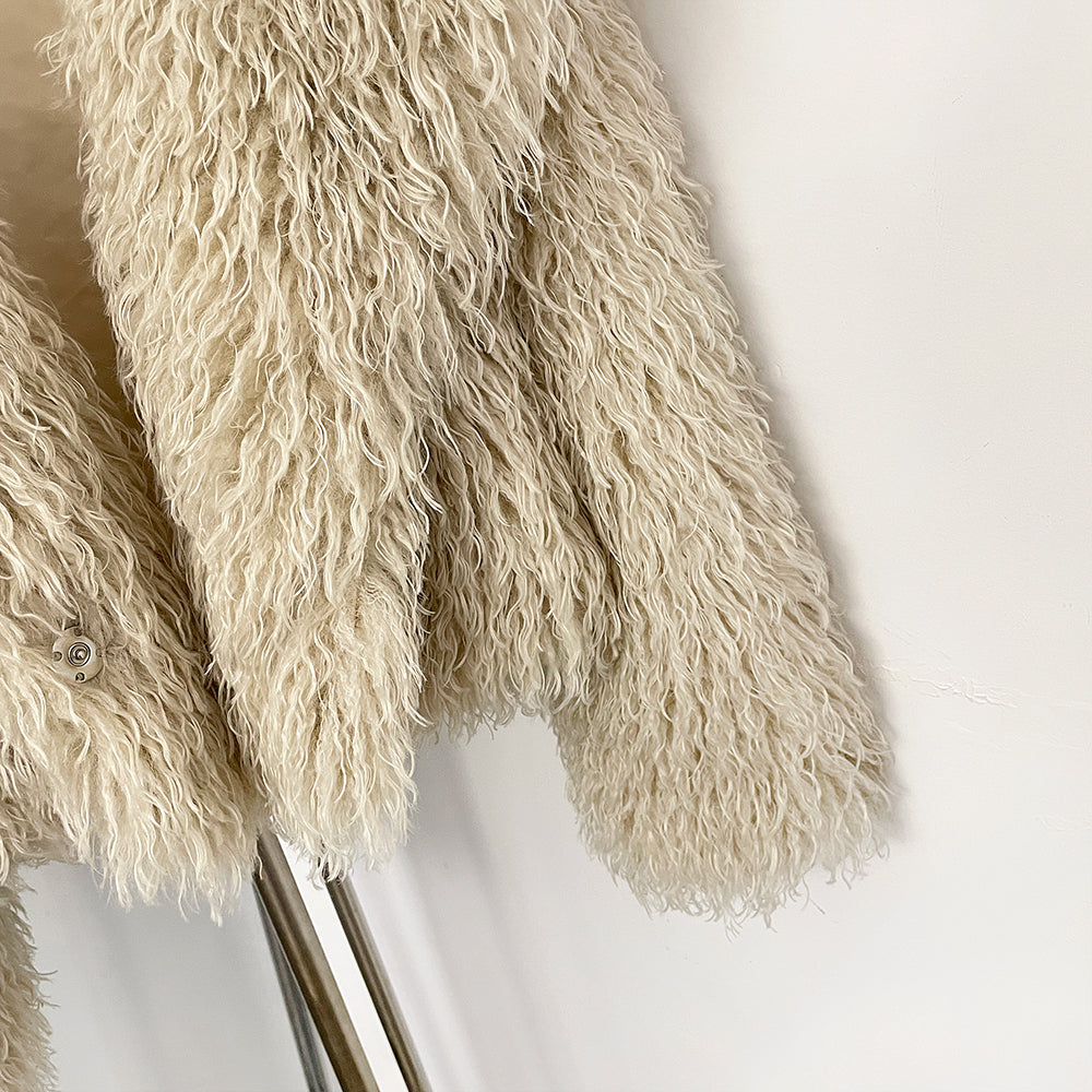 OFTBUY Warm Thicken Luxury Outerwear New Winter Clothes Female Women's Cozy Faux Mongolian Fur Short Coat Teddy Faux Fur Jacket