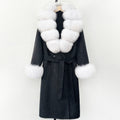OFTBUY Wholesale New Autumn Winter Clothes Long Natural Woolen Coat Women Fashion Warm 100% Wool Real Fox Fur Jacket Overcoat