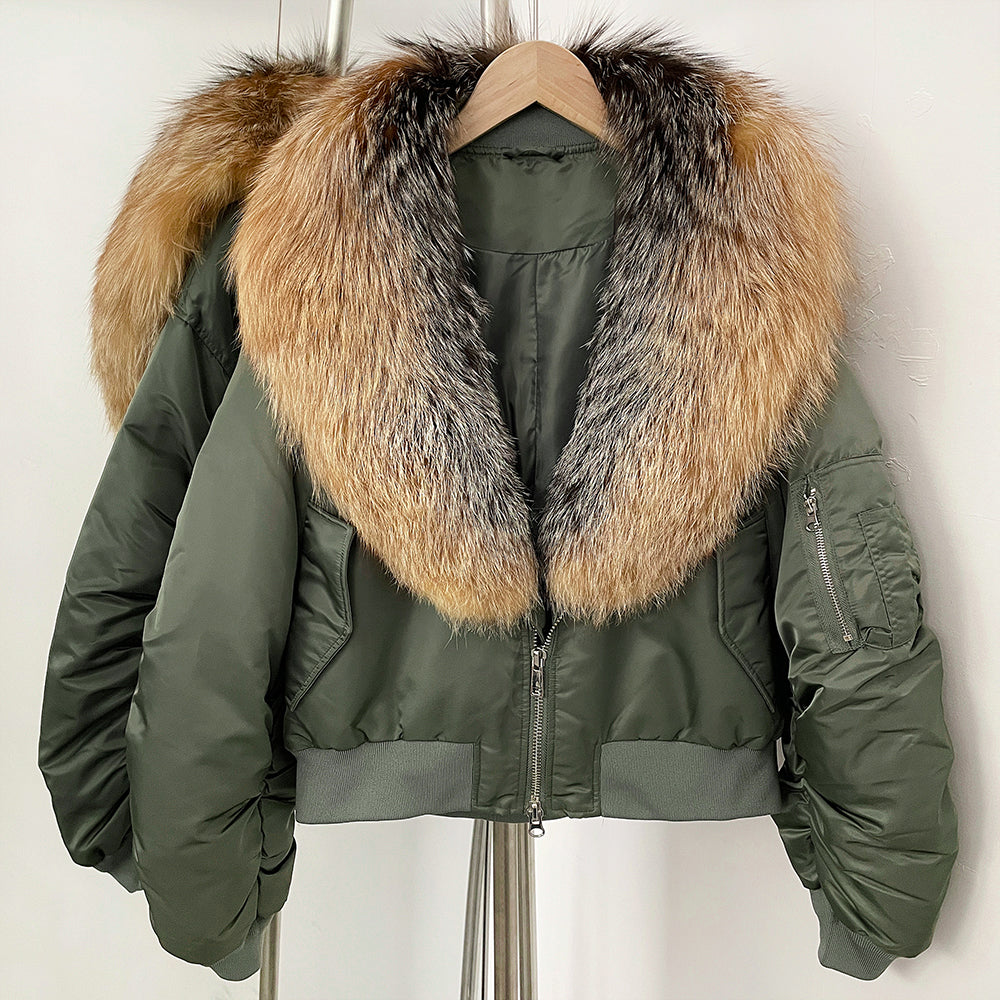 OFTBUY Short Thickened Warm Puffer Jacket Female New Autumn Winter Real Fox Fur Collar Clothes Women Natural Fur Duck Down Coat