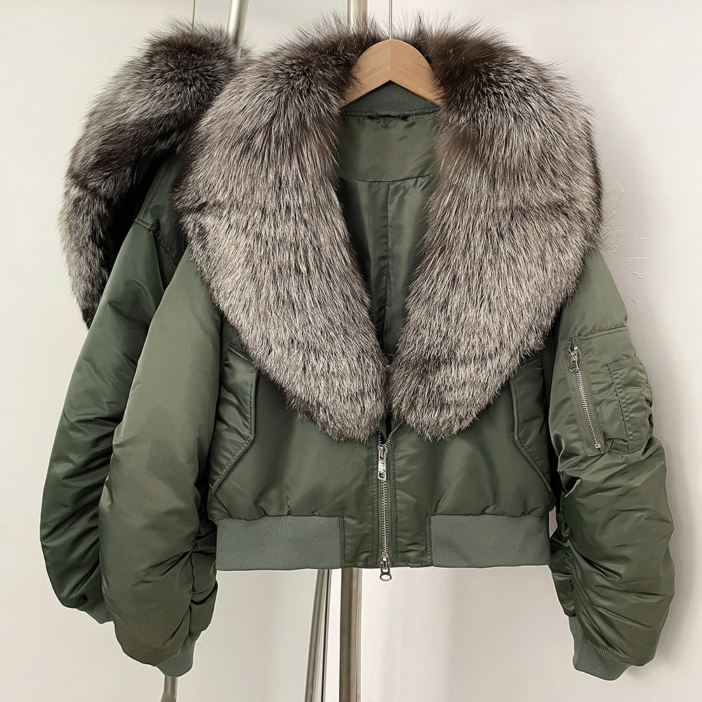 OFTBUY Short Thickened Warm Puffer Jacket Female New Autumn Winter Real Fox Fur Collar Clothes Women Natural Fur Duck Down Coat