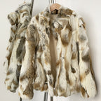 OFTBUY New Autumn Winter Clothes Women Hot Sales Natural Rabbit Fur Jacket Female Fashion Short Thick Warm Real Fur Coat