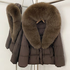 OFTBUY Big Real Fox Fur Collar Duck Down Coat Female New Winter Hooded Warm Down Clothes Women Natural Raccoon Fur Puffer Jacket