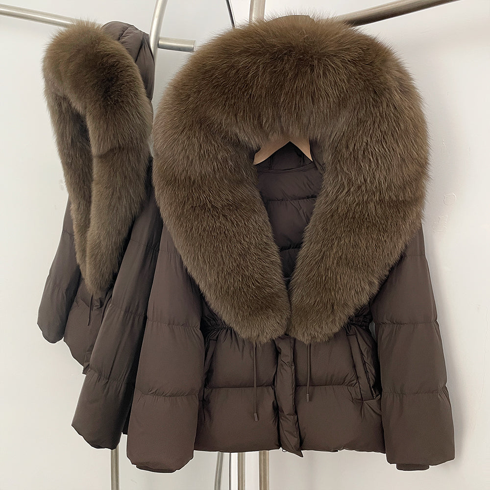 OFTBUY Big Real Fox Fur Collar Duck Down Coat Female New Winter Hooded Warm Down Clothes Women Natural Raccoon Fur Puffer Jacket