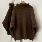 OFTBUY New Spring Autumn Knitting Clothes Women Knitted Long Sleeves Sweater Coat Female Fashion Real Fox Fur Cardigan Jacket