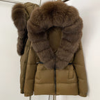 OFTBUY New Winter Clothing Puffer Jacket Women Parkas Waterproof Real Fox Fur Hooded Thick Warm 90% White Duck Down Coat Female