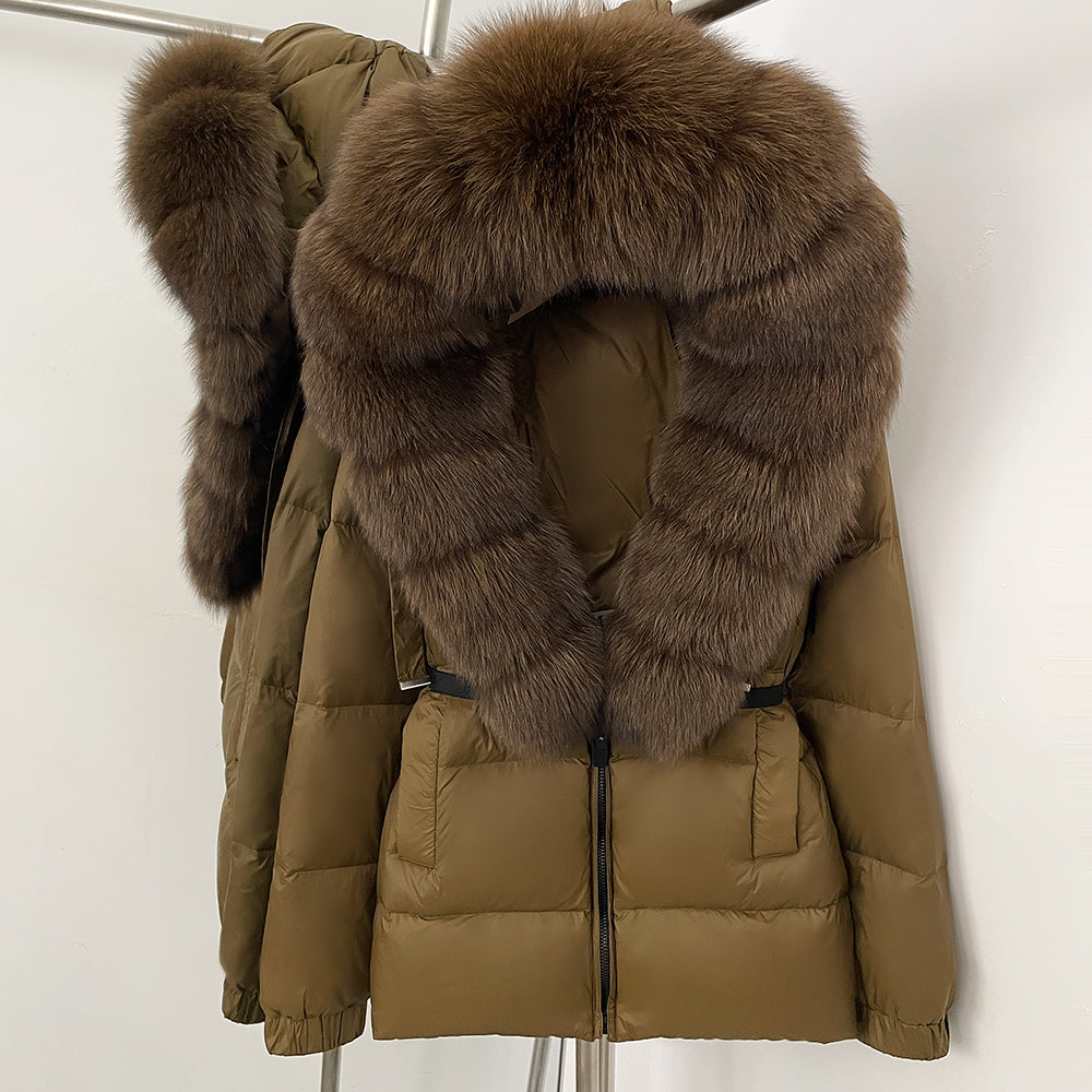 OFTBUY New Winter Clothing Puffer Jacket Women Parkas Waterproof Real Fox Fur Hooded Thick Warm 90% White Duck Down Coat Female