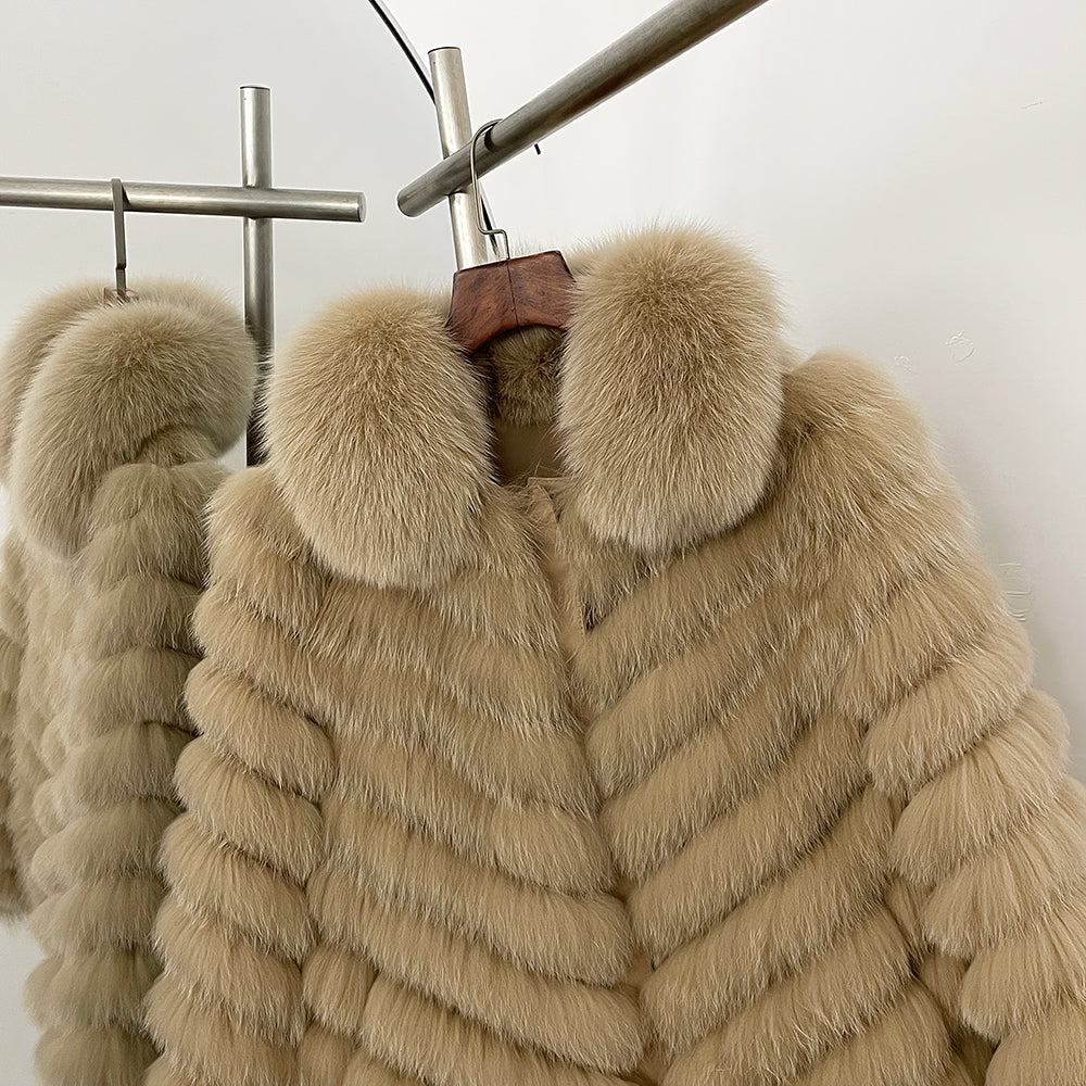Close-up of multidimensional natural silver fox and raccoon fur texture