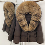 OFTBUY Big Real Fox Fur Collar Duck Down Coat Female New Winter Hooded Warm Down Clothes Women Natural Raccoon Fur Puffer Jacket
