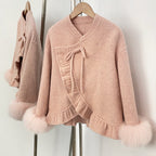OFTBUY New Women's Wool Jacket with Real Fox Fur Cuffs Winter Elegant Fashion Clothing Outerwear Short Luxury Woolen Coat Female
