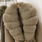 OFTBUY New Autumn Winter Top Clothes Women Luxury Natural Fox Fur Woolen Jacket Female Thick Warm Real Fur Cashmere Wool Coat