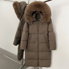 OFTBUY Duck Down Warm Windproof Puffer Coat New Women's Long Hooded Down Jacket Real Fur Collar Winter Thickened Parka Outerwear