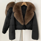 OFTBUY New Autumn Winter Thickened Warm Clothes Women Short Real Fox Fur Collar Down Coat Female Natural Fur Down Puffer Jacket