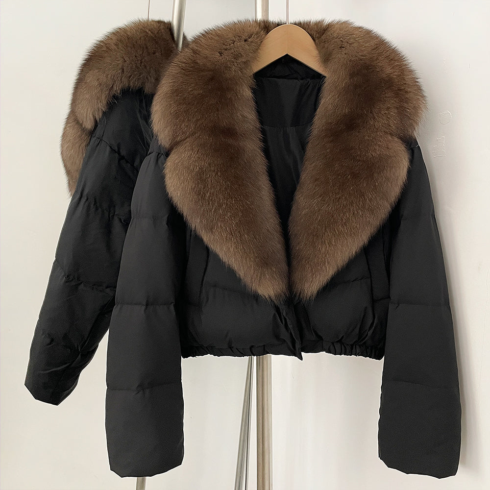 OFTBUY New Autumn Winter Thickened Warm Clothes Women Short Real Fox Fur Collar Down Coat Female Natural Fur Down Puffer Jacket