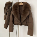 OFTBUY New Autumn Winter Thickened Warm Clothes Women Short Real Fox Fur Collar Down Coat Female Natural Fur Down Puffer Jacket