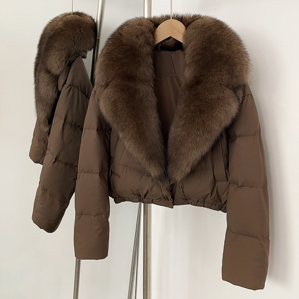 OFTBUY New Autumn Winter Thickened Warm Clothes Women Short Real Fox Fur Collar Down Coat Female Natural Fur Down Puffer Jacket