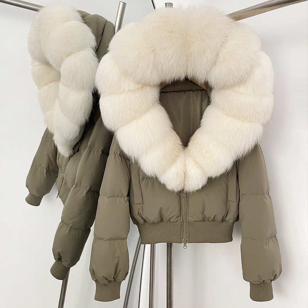 OFTBUY New Warm Thickened Autumn Winter Coat Women Short Real Fox Fur Duck Down Clothes for Women Natural Fur Puffer Coat Female