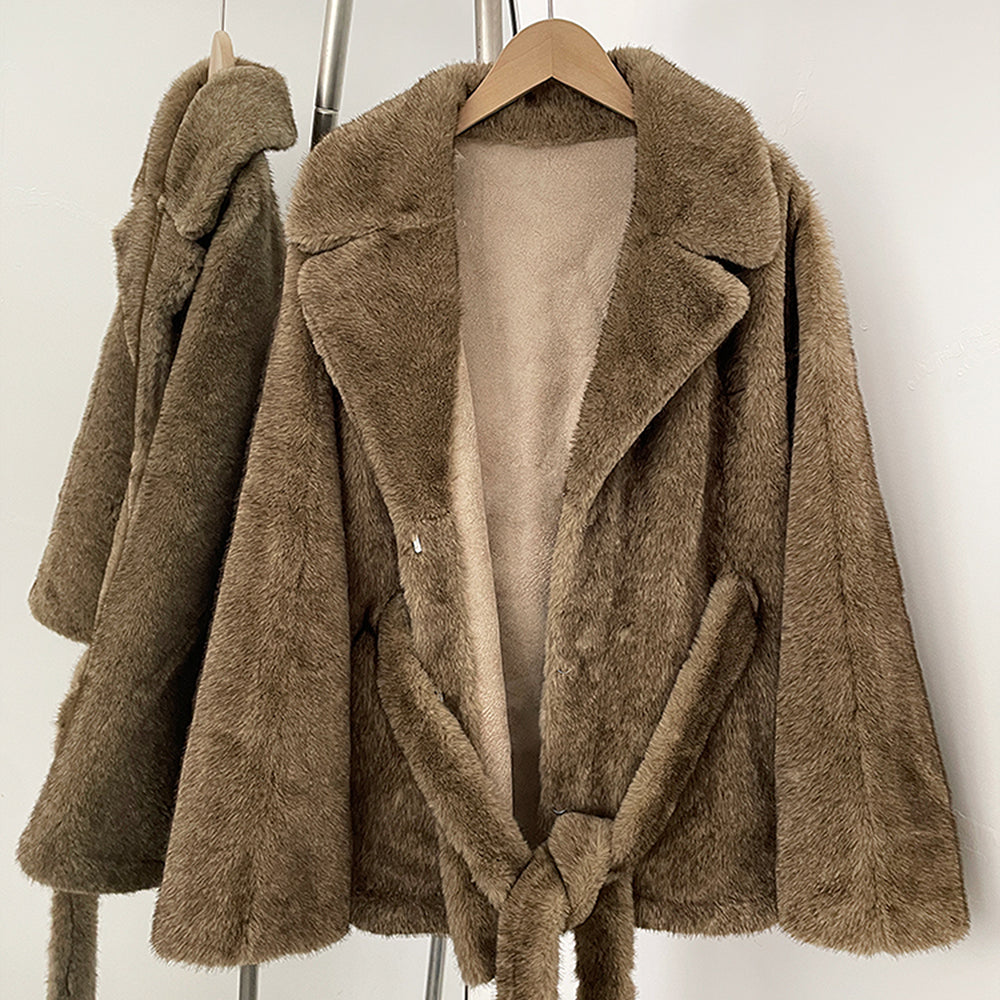 OFTBUY New Autumn Winter Faux Fur Top Clothing Women Long Sleeve Fake Fur Jacket Female Fahsion Thick Warm Artificial Fur Coat