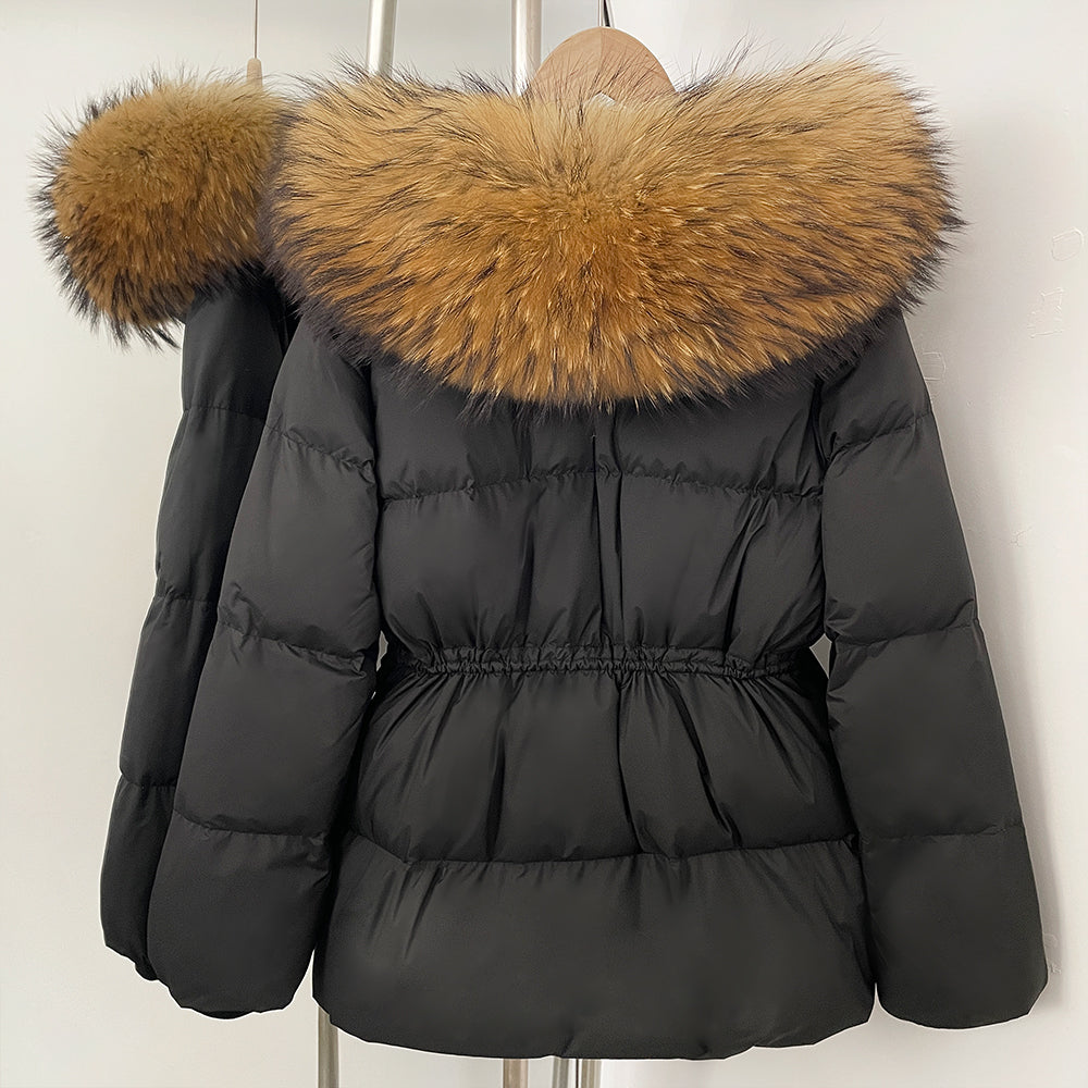OFTBUY Hooded Long Sleeves Real Fur Duck Down Coat Female New Autumn Winter Warm Clothes Women Natural Fox Fur Puffer Jacket