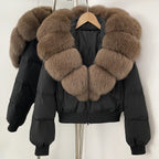 OFTBUY New Warm Thickened Autumn Winter Coat Women Short Real Fox Fur Duck Down Clothes for Women Natural Fur Puffer Coat Female