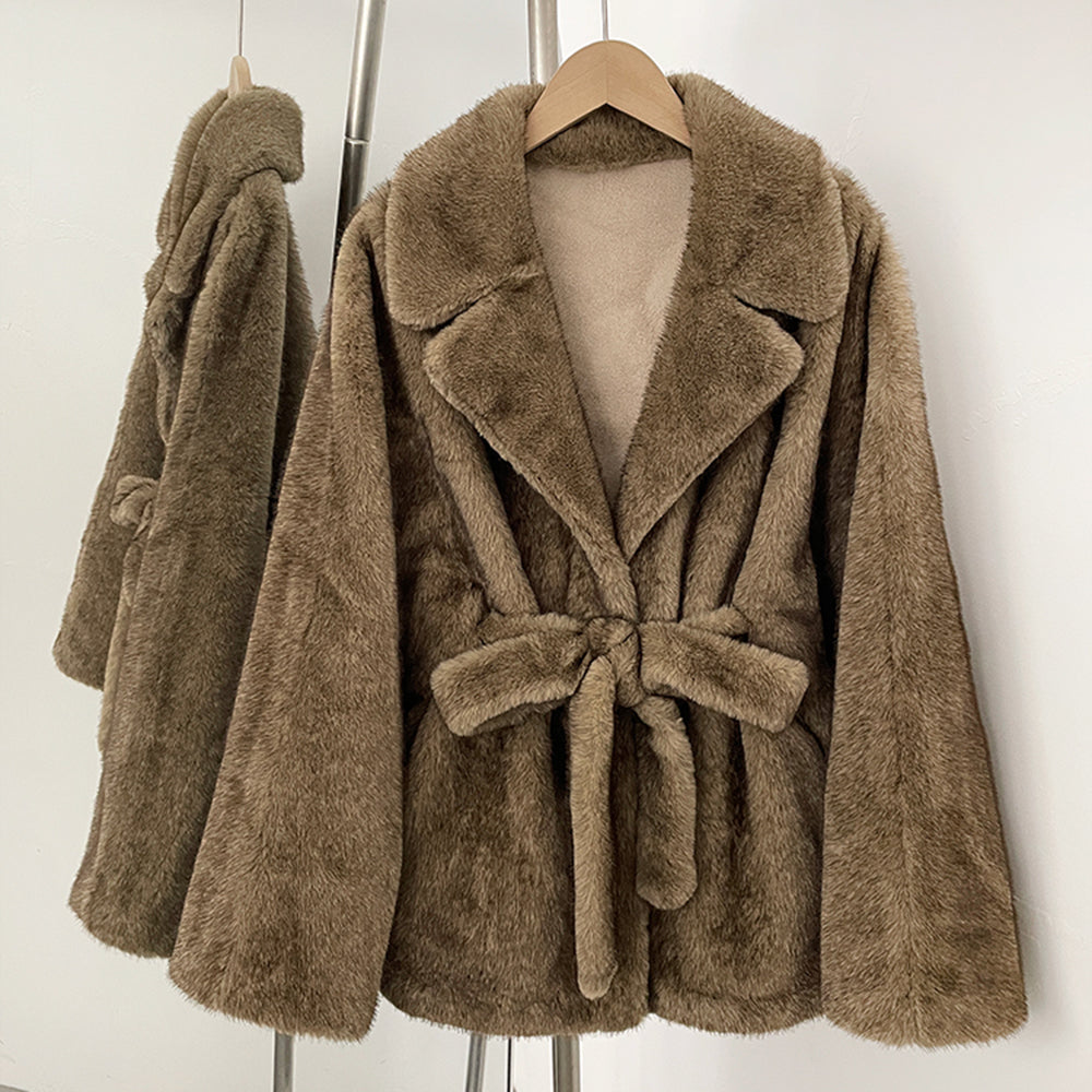 OFTBUY New Autumn Winter Faux Fur Top Clothing Women Long Sleeve Fake Fur Jacket Female Fahsion Thick Warm Artificial Fur Coat