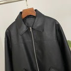 OFTBUY Women's Faux Leather Zip Up Jacket Lapel Collar PU Coat with Pockets new autumn winter Casual Vintage Outerwear female