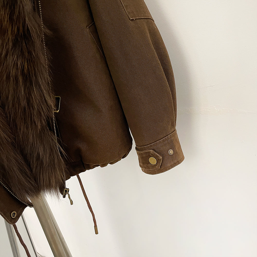OFTBUY 100% Cotton Natural Fur Duck Down Coat Female New Winter Thick Warm Clothes Women Loose Real Fox Fur Puffer Jacket Lady