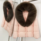 OFTBUY Big Real Fox Fur Collar Duck Down Coat Female New Winter Hooded Warm Down Clothes Women Natural Raccoon Fur Puffer Jacket