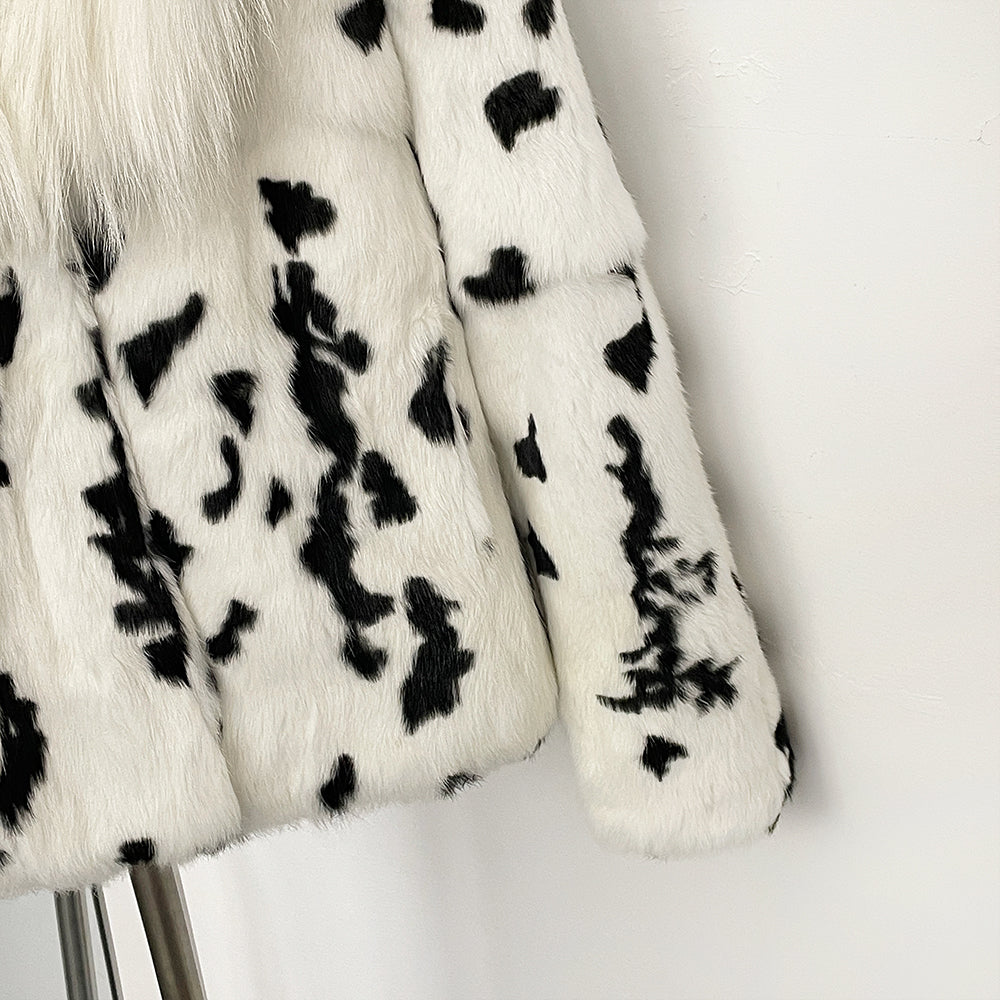 OFTBUY Thick Warm Real Rabbit Fur Jacket New Winter Top Clothes Women Long Sleeve Fox Fur Coat Luxury Style Streetwear Lady
