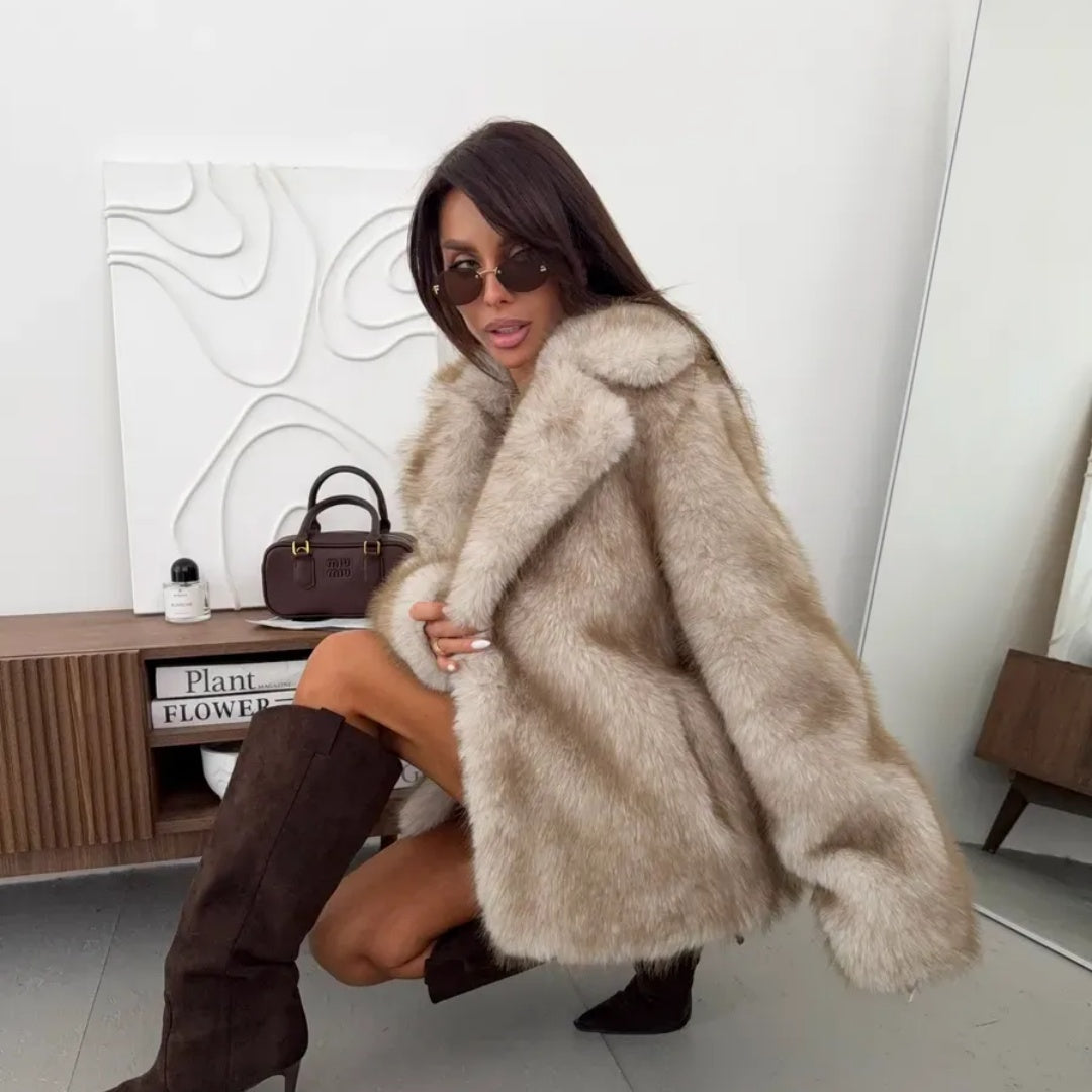 OFTBUY Winter Clothes Female Ins Hot Fashion Girls Oversized Gradient Fur Coat Women Thick Warm Outerwear Fluffy Faux Fox Fur Jacket