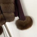 OFTBUY New Autumn Winter Knit Clothing Female Women's Short Cardigan with Big Real Fox Fur Collar Natural Fur Warm Sweater Lady