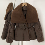 OFTBUY New Autumn Winter Clothes Women Luxury Big Collar White Duck Down Coat Female Lapel Sashes Thick Warm Puffer Jacket