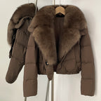 OFTBUY New Autumn Winter Thickened Warm Clothes Women Short Real Fox Fur Collar Down Coat Female Natural Fur Down Puffer Jacket