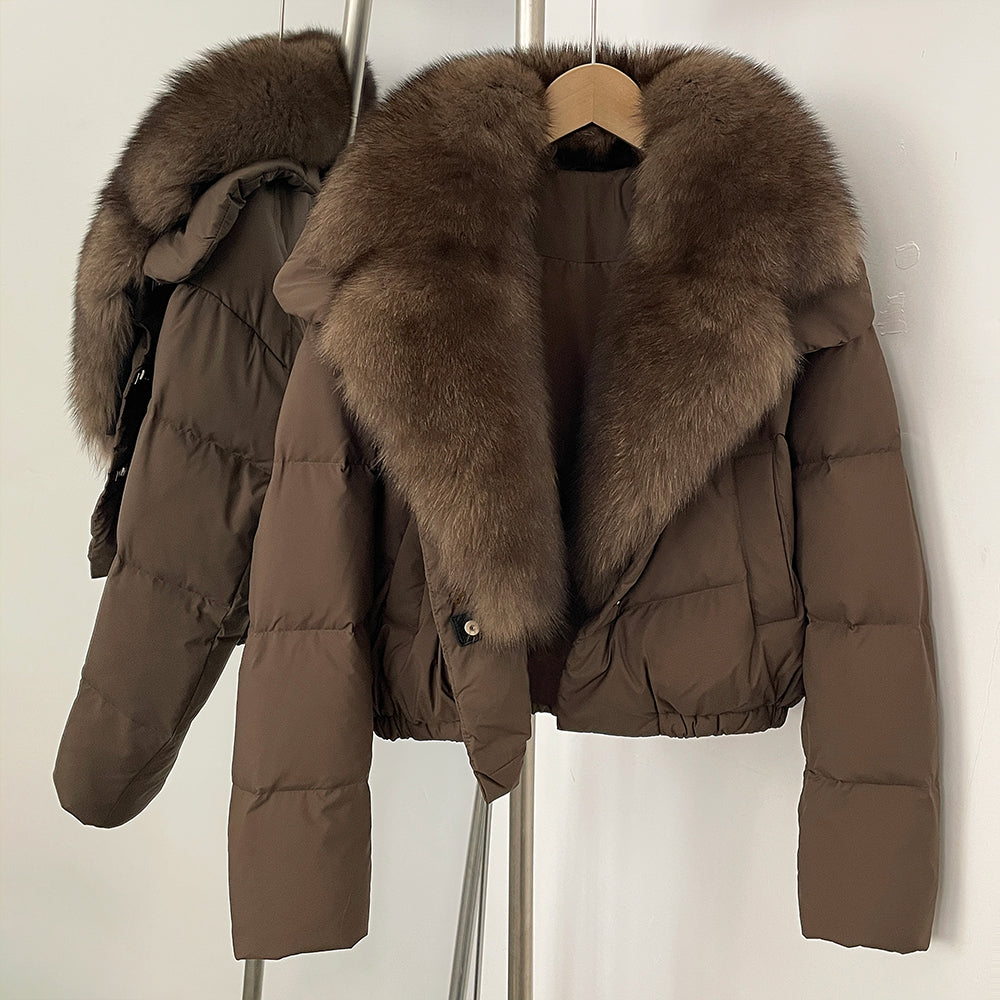 OFTBUY New Autumn Winter Thickened Warm Clothes Women Short Real Fox Fur Collar Down Coat Female Natural Fur Down Puffer Jacket