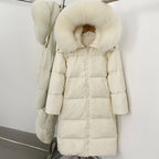 OFTBUY Duck Down Warm Windproof Puffer Coat New Women's Long Hooded Down Jacket Real Fur Collar Winter Thickened Parka Outerwear
