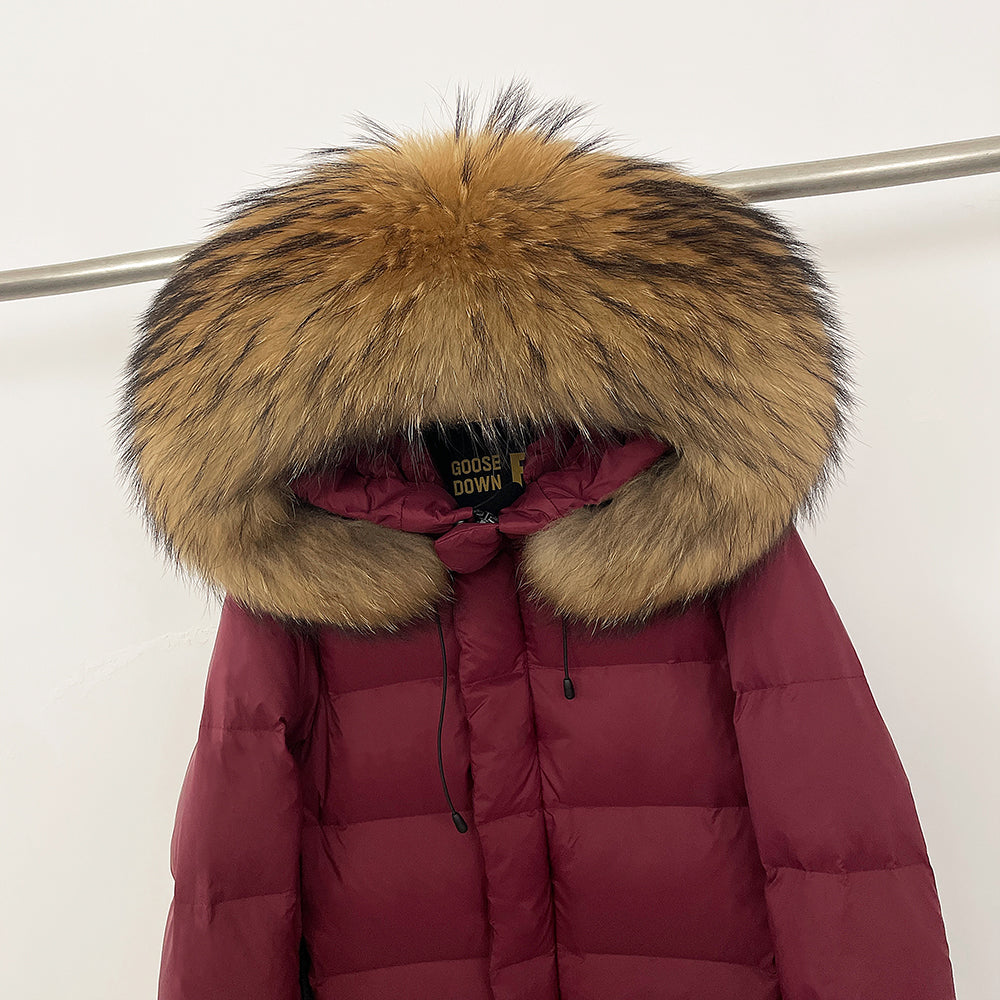 OFTBUY Winter Clothes Women Black Gold Goose Down Coat Big Real Raccoon Fur Collar Overcoat Real Fox Fur Puffer Jacket Female