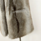 OFTBUY Luxury Long-Line Faux Fur Gilet - Premium Vegan Fox Fur Sleeveless Overcoat with Oversized Shawl Collar
